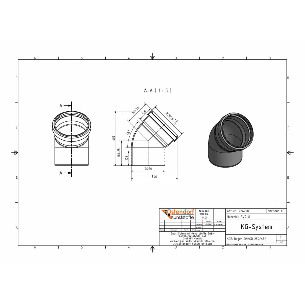 KGB Cot DN/OD 250 45 Grade-1