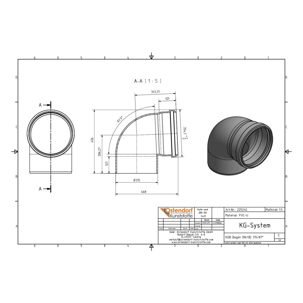 KGB Cot DN/OD 315 87 Grade-1