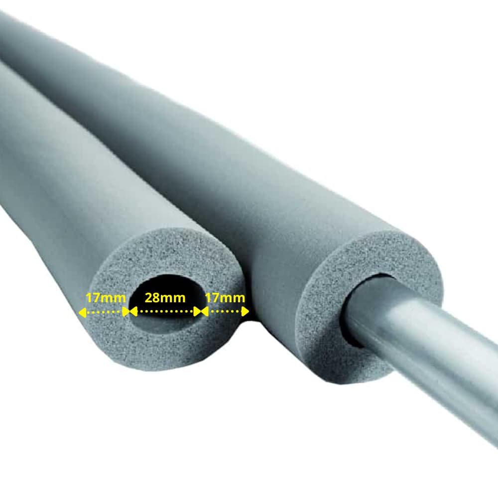 INSUL-TUBE® H PLUS Cauciuc 2m Izolație țeavă Ø 28 mm x 15 mm Izolație 50% GEG-0