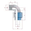 Racord țeavă PP PE 90° cot 40 x 3/4" IG-0