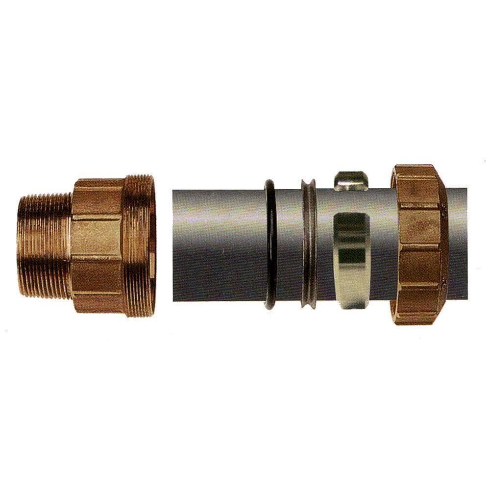 Brass PE Pipe Fitting 90° Female Wall Mount 20x1/2"-0