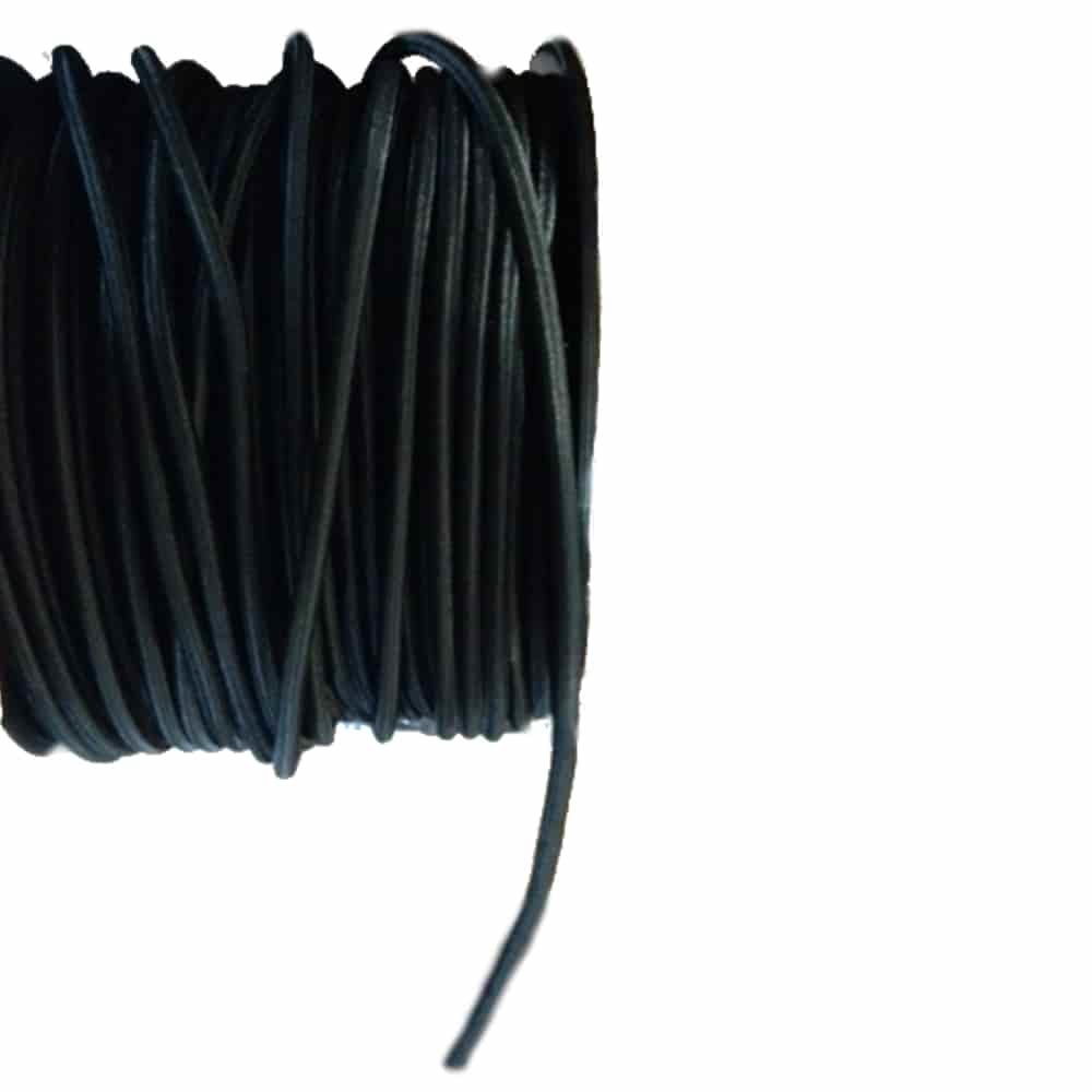 Coardă elastică 8 mm negru 15 m înveliș PP-0