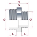 PVC - U Doppelnippel redus AG 3/4" x 1/2"-0