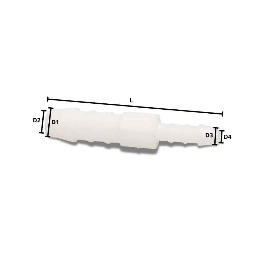 Conector furtun plastic reducție 4 mm x 3 mm-0