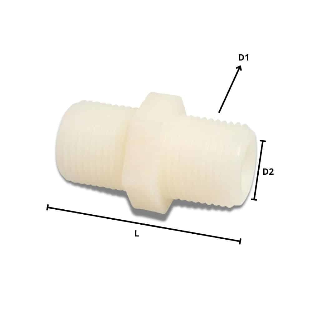 Conector furtun plastic Doppelnippel 3/4"-0