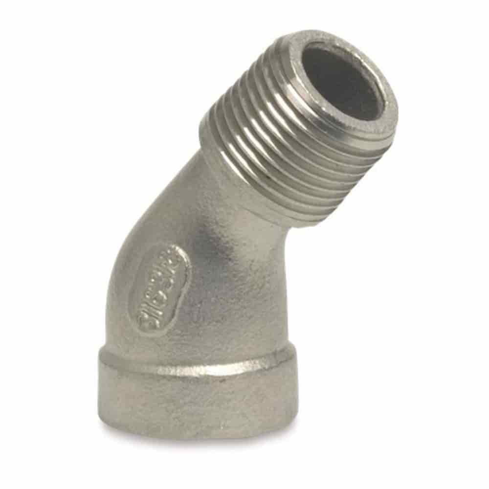 Fiting filetat din oțel inoxidabil cot 45° 1/4" IG x 1/4" AG