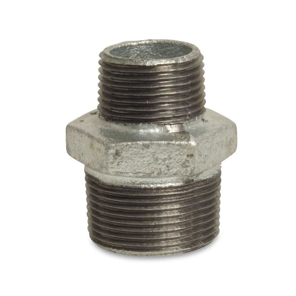 Fiting cu filet fontă maleabilă niplă de reducere 1 1/2" AG x 1 1/4" AG