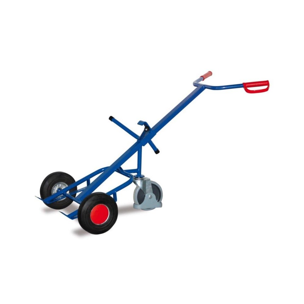 Cărucior butoi 250 kg cu 1 roată pivotantă Suport vârfuri anvelope pline de cauciuc 735 x 1445 x 870 mm