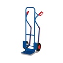 Carucior pentru stivuire din țeavă de oțel 200 kg cu lopată rabatabilă, talpi de alunecare și anvelope pline de cauciuc 570 x 610 x 1300 mm