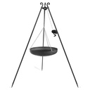 Wok pe trepied din oțel natural 180 cm - 60 cm diametru + manivelă