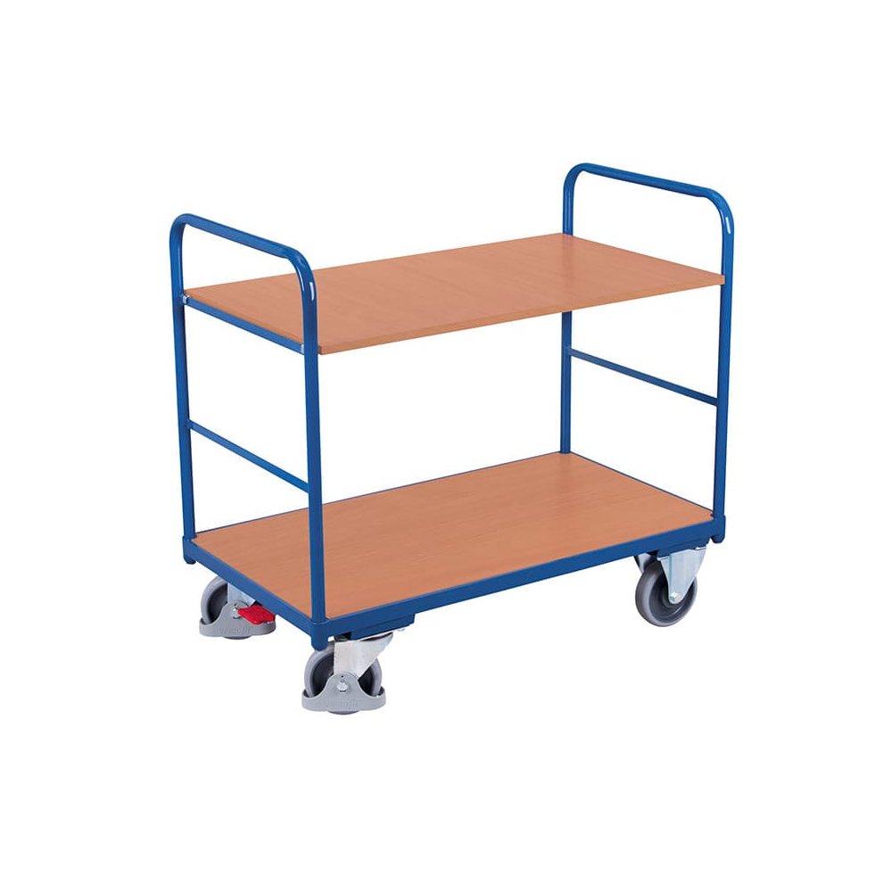 Cărucior cu etaje cu 2 platforme 250 kg capacitate de încărcare Tip XL + EasySTOP