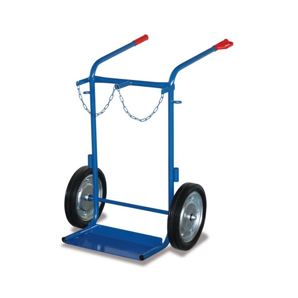 Cărucior pentru butelii 200 kg pentru 2 butelii de oțel Anvelope pneumatic 855 x 975 x 1240 mm