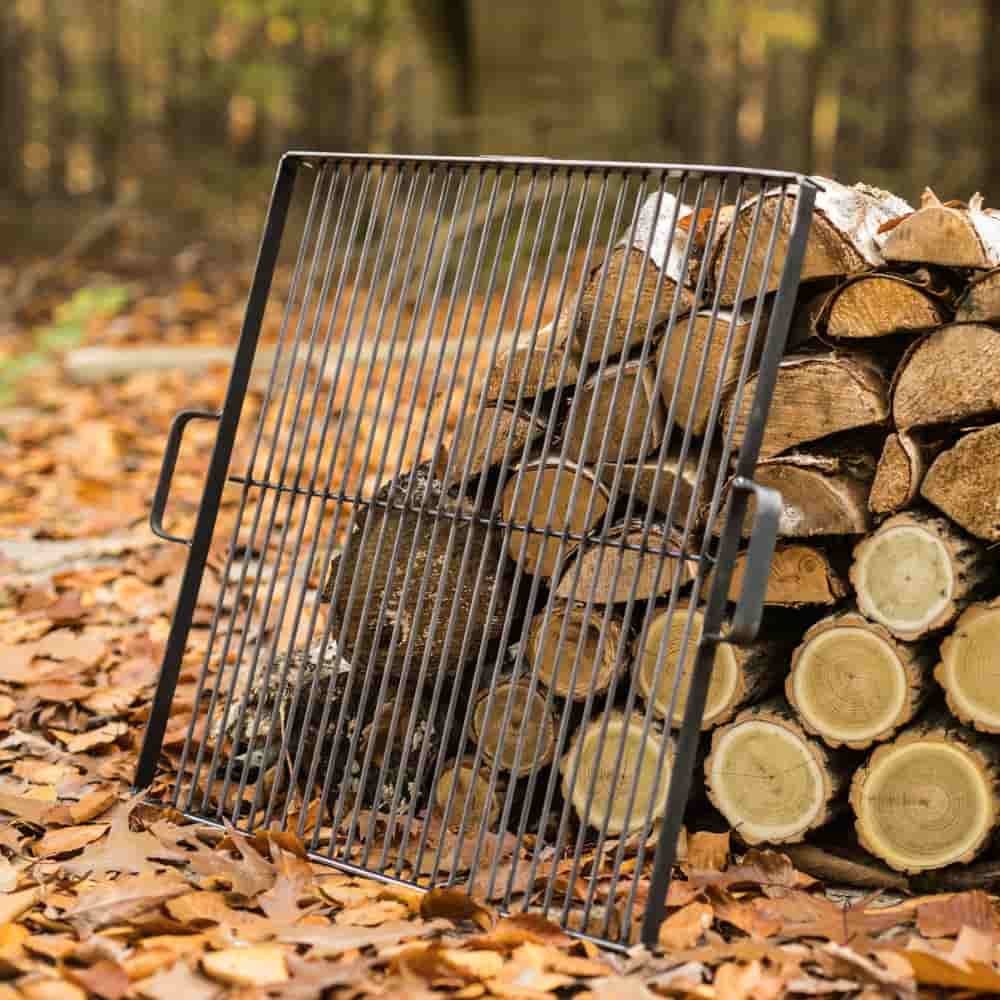 Grătar din oțel natural 50 x 50 cm pentru bol de foc 70 cm