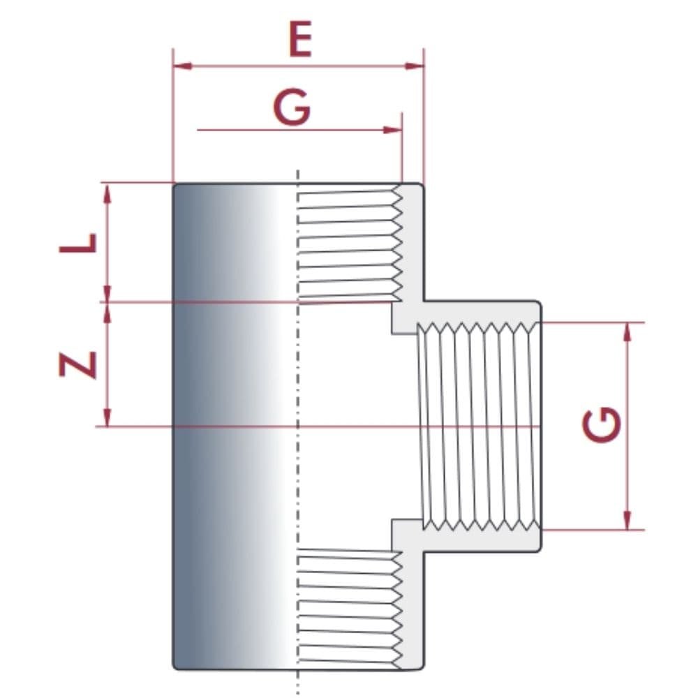 PVC-U T-Stück IG 1/2" PN10