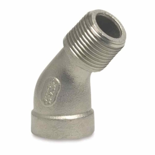 [BONI-42276-100] Fiting filetat din oțel inoxidabil cot 45° 1/4" IG x 1/4" AG