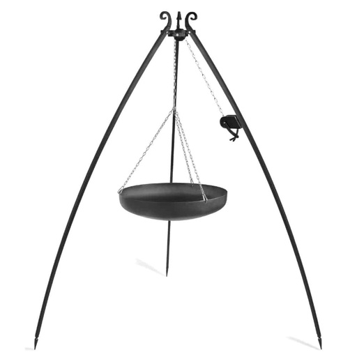 [BONI-C111026] Wok pe trepied din oțel natural 200 cm - 70 cm diametru + manivelă