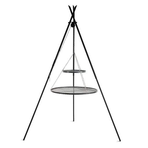 [BONI-C111446] Grătar rotativ „TIPI“ 210 cm + grătar dublu 70cm și 40 cm din oțel natural