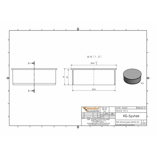 [BONI-224620] KGM Dop de mufă DN/OD 250