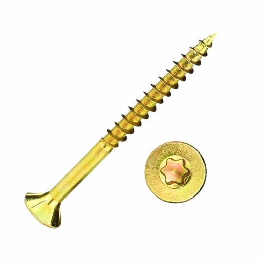 [BONI-42600-042] Șuruburi pentru plăci aglomerate 6,0 x 45 mm 500 bucăți cu stea I, cap înecat, filet parțial și caneluri de frezare sub cap