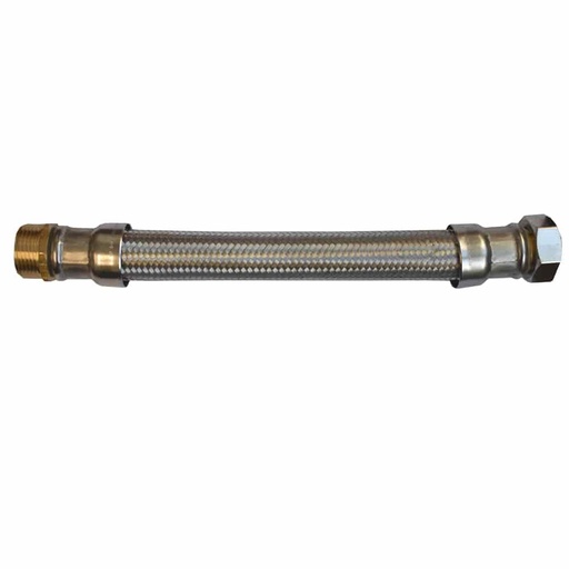 [BONI-44025-1] DN25 DVGW Furtun blindat cu împletitură din oțel inoxidabil 1" AG x 1" ÜM 300 mm