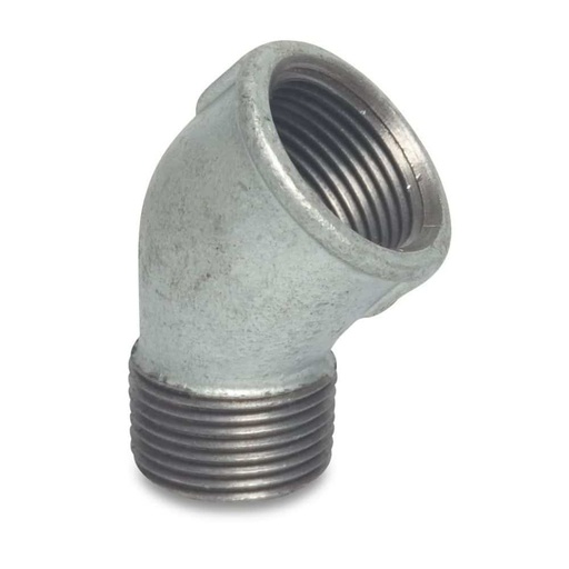 [BONI-42295-224K] Fiting cu filet fontă unghi 45° 1 1/2" IG x 1 1/2" AG