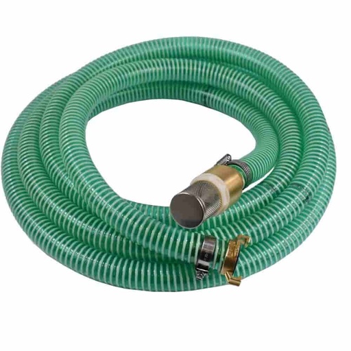 [BONI-52227-15] 1"/25mm furtun de aspirație + presiune cu coș de aspirație, supapă de reținere + cuplare rapidă 15m